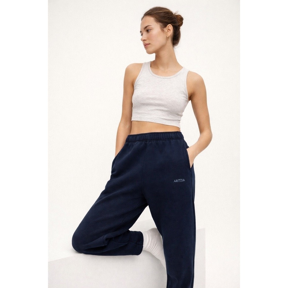 Aritzia Sweatfleece Mega Fit Sweatpants Navy Blue XS Cozy Lounge